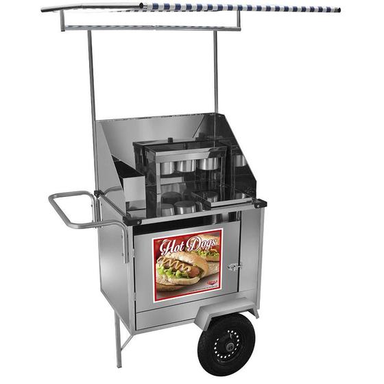Carrinho de Hot Dog Cefaz Simples Inox Pneumáticas e Toldo S08P/T Menor preço em Carrinho de Hot Dog Cefaz Simples Inox Pneumáticas e Toldo S08P/T