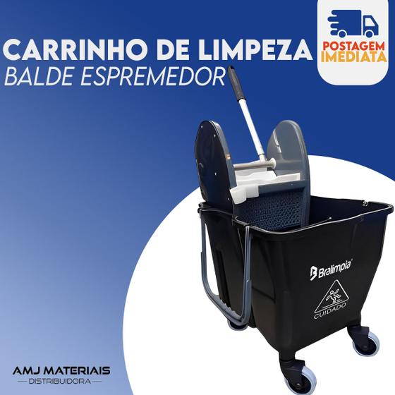 Imagem de Carrinho de Limpeza Balde Espremedor De Água 30 Litros