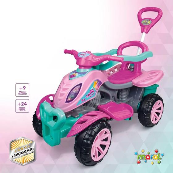 Imagem de Carrinho De Passeio 2 em 1 Infantil Quadriciclo Lady Star Rosa