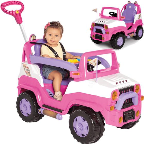 Imagem de Carrinho de Passeio e Pedal Empurrador Calesita Diipi Rosa