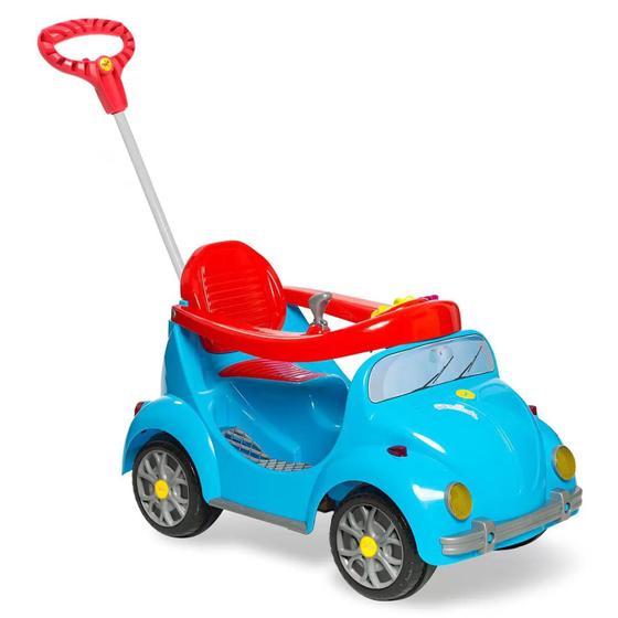 Imagem de Carrinho de Passeio e Pedal Fouks Calesita - Fusca Azul