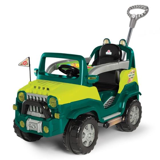 Imagem de Carrinho De Passeio E Pedal Infantil Diipi Jip Calesita Com Empurrador Verde