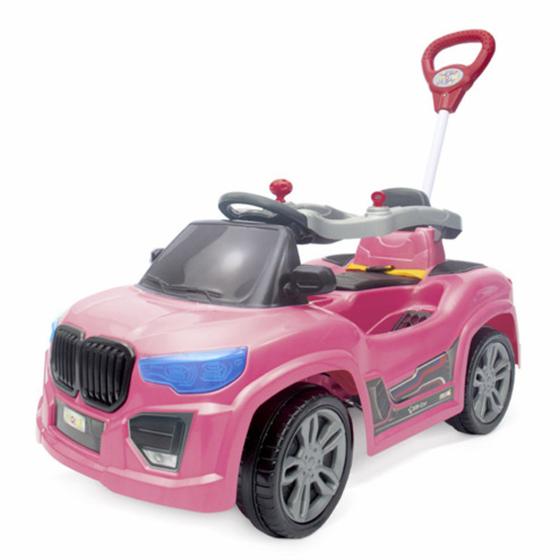 Imagem de Carrinho de Passeio e Pedal Infantil Maral BM Car Rosa Empurrador - MARAL