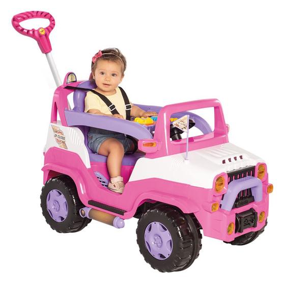 Imagem de Carrinho de Passeio e Pedal - Jipe Diipi - Rosa - Calesita