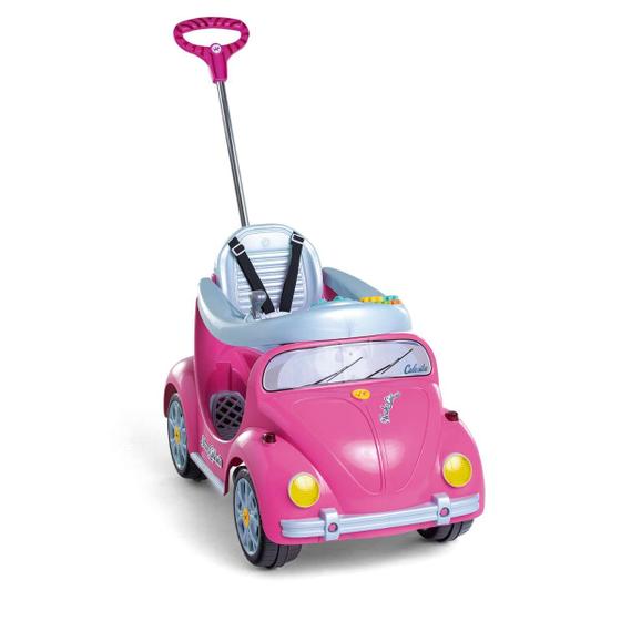 Imagem de Carrinho De Passeio Fusca Calesita Fouks Com Pedal Haste Empurrador Menino Menina