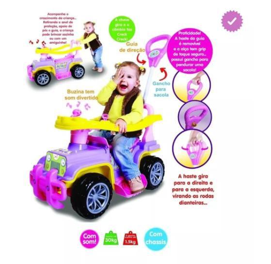 Imagem de Carrinho De Passeio Infantil Com Empurrador Bebe Jip Jip Menina Cor: Roxo