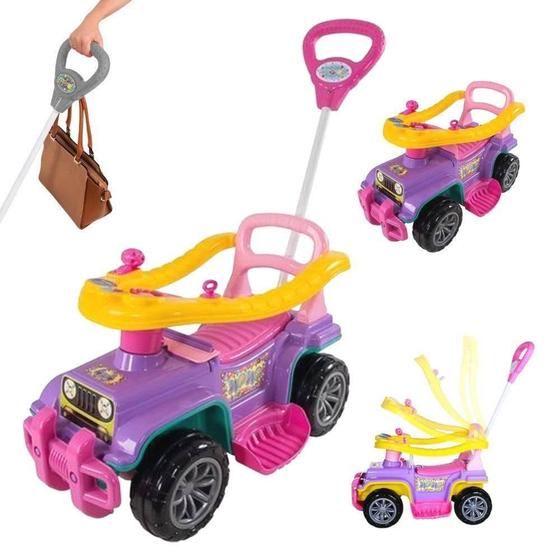 Imagem de Carrinho De Passeio Infantil Com Empurrador Bebe Jipe