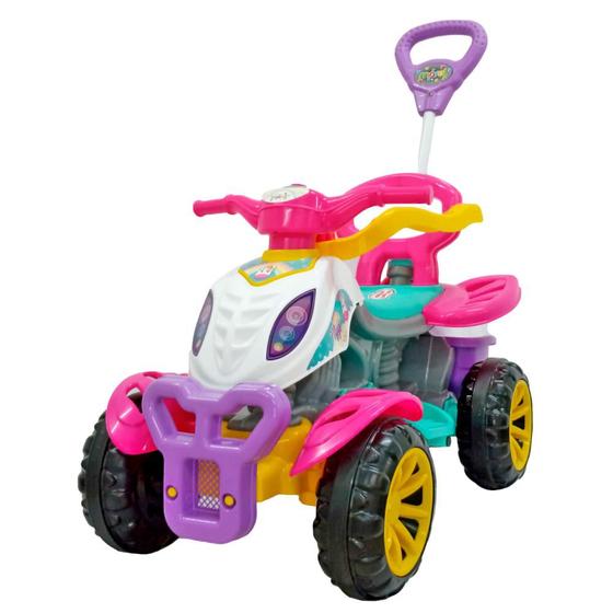 Imagem de Carrinho De Passeio Infantil Empurrador Pedal Quadriciclo Criança Maral