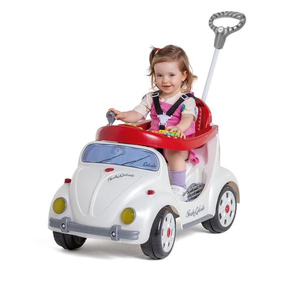 Imagem de Carrinho de passeio infantil fusca branco com cinto fouks calesita 