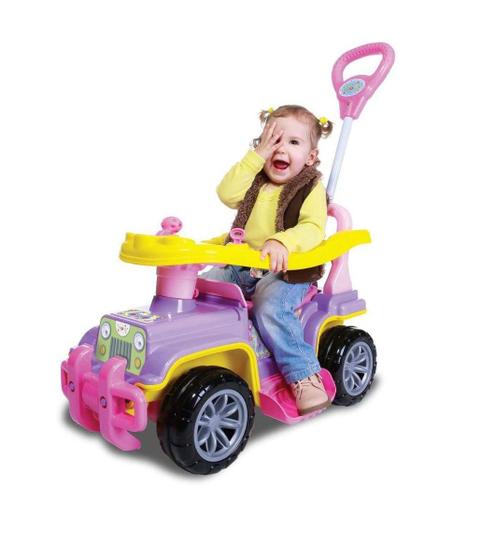 Imagem de Carrinho de Passeio Infantil Jip Jip Com Haste Direcional Menina Maral