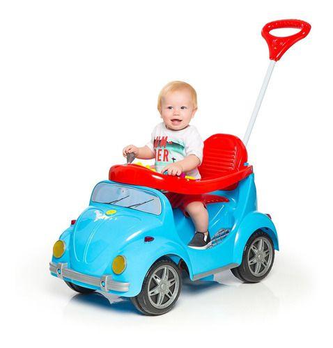 Imagem de Carrinho de passeio infantil pedal e empurrador 1-3 anos quadriciclo fusquinha calesita