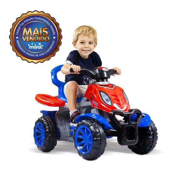 Imagem de Carrinho De Passeio Infantil Spider Empurrador Pedal Criança Maral Quadriciclo Bike Menino