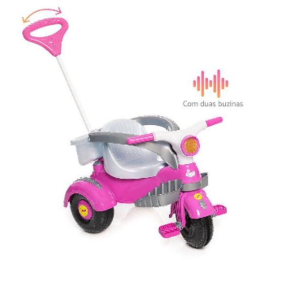 Imagem de Carrinho De Passeio Infantil Triciclo Velocita Classic Rosa - Calesita 994