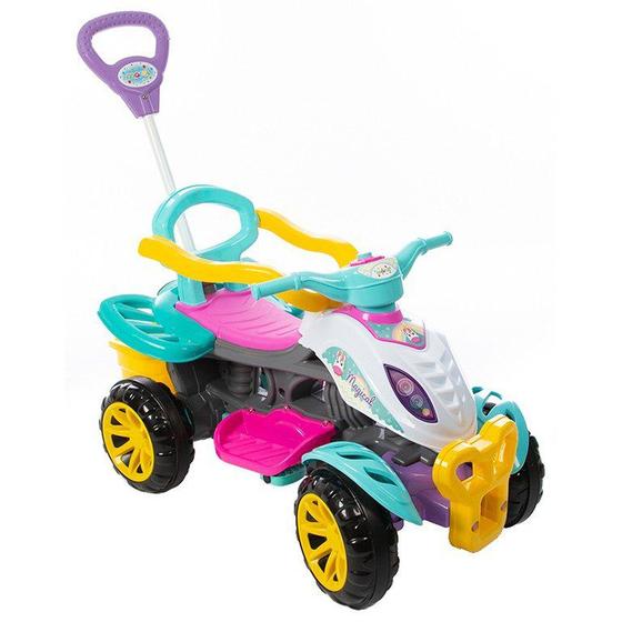 Imagem de Carrinho De Passeio Maral Quadriciclo Infantil Empurrador Pedal Bebê Criança Menina