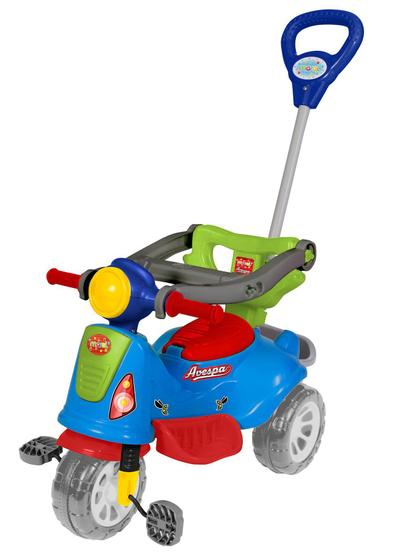 Motoca Infantil Triciclo Fast Azul com Empurrador e Proteção Pais e Filhos  em Promoção na Americanas