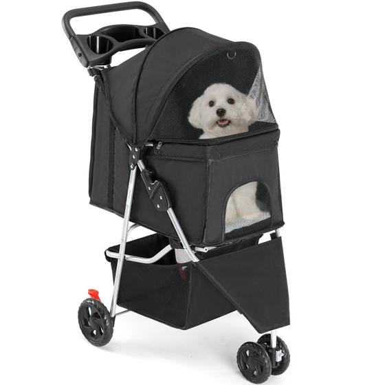 Imagem de Carrinho de passeio para animais de estimação Sweetcrispy dobrável leve para cães e gatos