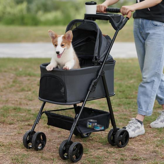 Imagem de Carrinho de passeio para animais de estimação Zoosky 3 em 1 dobrável com suporte removível