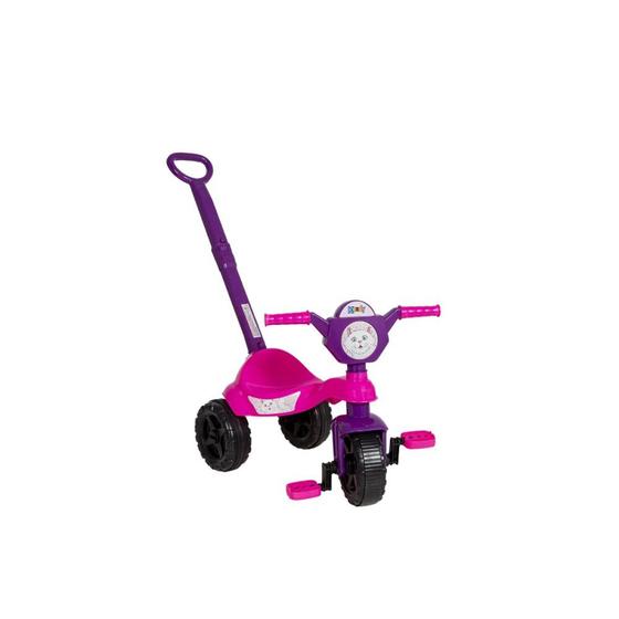 Imagem de Carrinho de passeio/Pedal infantil Kemotoca Gatinha c/Haste