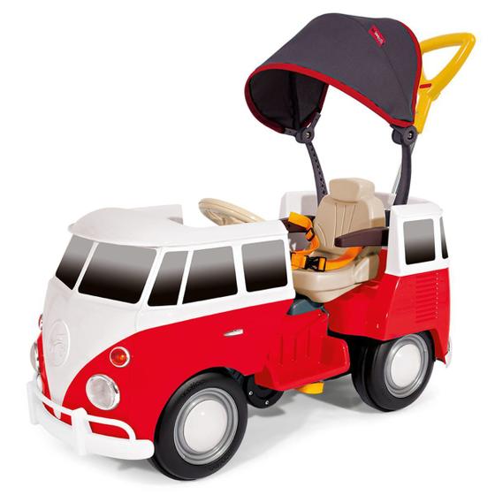 Imagem de Carrinho De Passeio/Pedal Infantil Policar Kombus Com Empurrador Poliplac - 02 Porta Copos