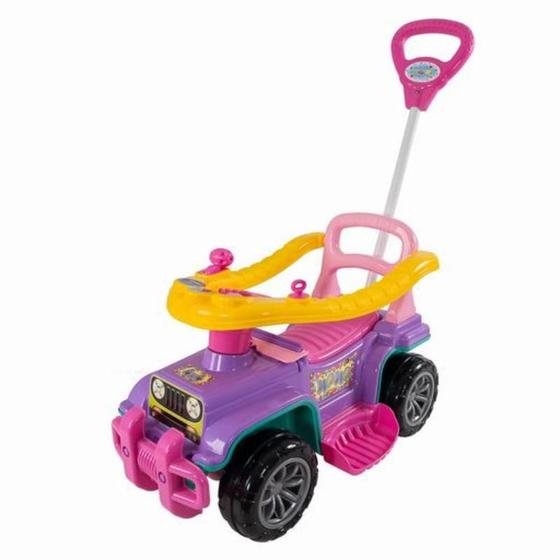 Imagem de Carrinho De Passeio Quadriciclo Infantil Menina Segurança Antiderrapante Gancho Coordenação Motora Completo