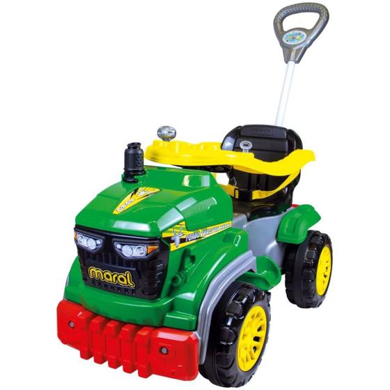 Imagem de Carrinho de Pedal e Passeio Tractor Agro Infafntil Maral Veiculo com Buzina e Empurrador- Verde