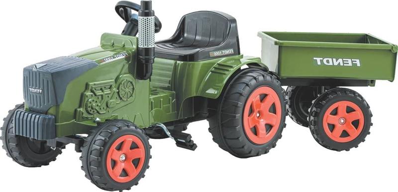 Imagem de Carrinho de Pedal Infantil Trator Fendt Verde Com Caçamba Biemme