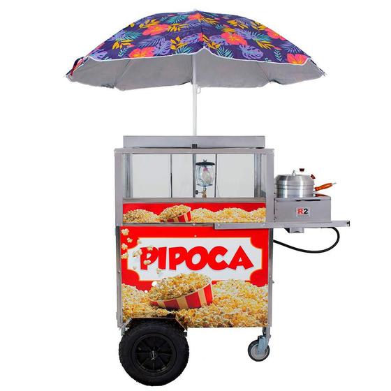Carrinho de Pipoca Doce e Salgada R2 com Pipoqueira e Lampião R0095 Menor preço em Carrinho de Pipoca Doce e Salgada R2 com Pipoqueira e Lampião R0095