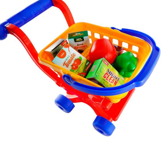 Carrinho de Supermercado de Brinquedo com Cesta Removível e Acessórios ...