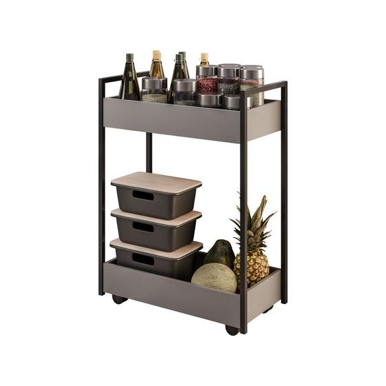 Imagem de Carrinho Drink Gourmet Base Industrial Preto - Vallisa Decor