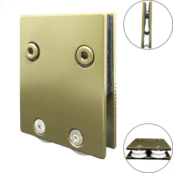 Imagem de Carrinho Duplo P/ Trilho Invertido Concava 1126Dcp Bronze
