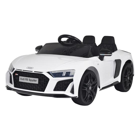 Imagem de Carrinho Elétrico Infantil Motorizado Audi R8 Spyder com Controle Som 12V Branco G31 - Encantum