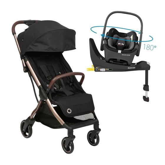 Imagem de Carrinho Eva Black Champagne Trio Base Isofix 360 Maxi Cosi