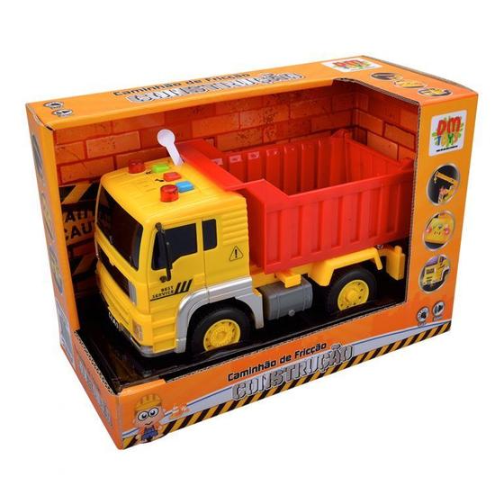 Imagem de Carrinho Fricção Caminhão de Construção Caçamba com Luz e Som DM Toys