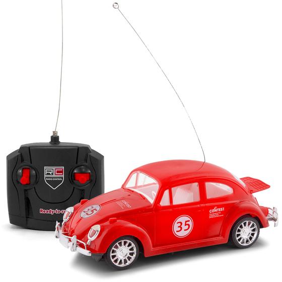 Imagem de Carrinho Fusca Clássico De Controle Remoto Brinquedo Com Luz