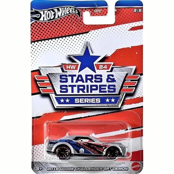 Imagem de Carrinho Hot Wheels - Dodge Challenger SRT Demon 2018 - Star & Stripes - 1:64 - Mattel