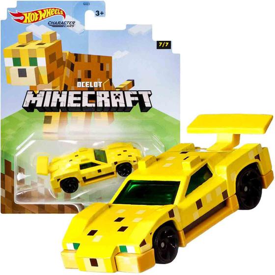 Imagem de Carrinho Hot Wheels Minecraft Ocelot Character Cars - Mattel GJJ37