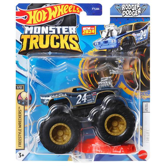 Imagem de Carrinho Hot Wheels Monster Trucks Rodger Dodger 1:64 - Mattel