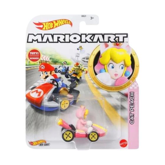 Modèle moulé sous Pression Hot Wheels Toad Kart Version Mach 8 de Super Mario Kart Échelle 1:64-5 cm