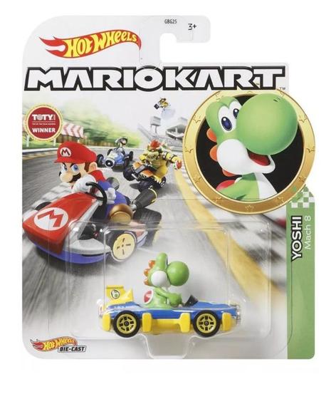 Imagem de Carrinho Hot Wheels Yoshi Mach 8 Mario Kart Mattel Novo