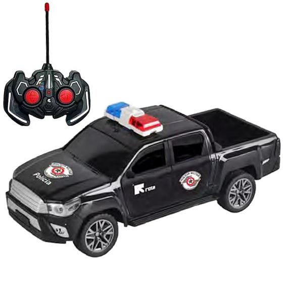 Imagem de Carrinho Infantil Controle Remoto sem Fio Caminhonete da Polícia 1:16 Toy King