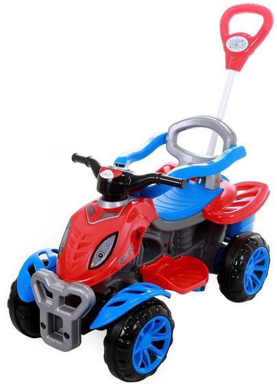 Imagem de Carrinho Infantil Passeio e Pedal Quadriciclo 2 em 1 - Spider Homem Aranha - Maral