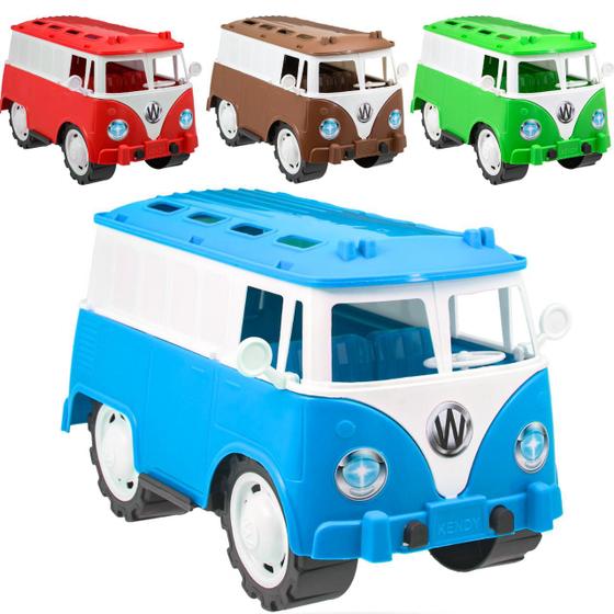 Imagem de Carrinho Kombi de Brinquedo Kombica Colorido 28 cm