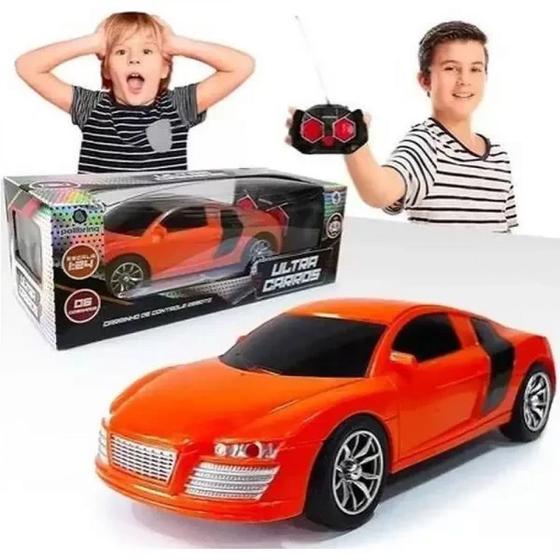 Imagem de Carrinho Laranja de Controle Remoto Ultra Car 6 Funcoes - Car2241  Polibrinq 