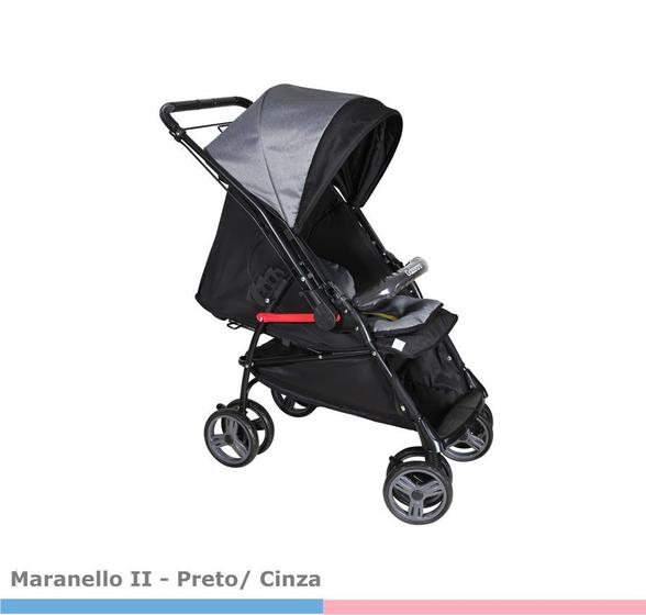 Carrinho de Bebe Galzerano Maranello Ii Preto e Cinza Carrinho de Bebe Galzerano Maranello Ii Preto e Cinza