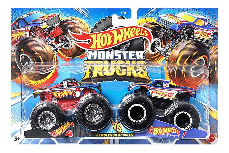 Imagem de Carrinho Mattel Monster Trucks Hot Wheels Fyj64 Pack Com 2un 