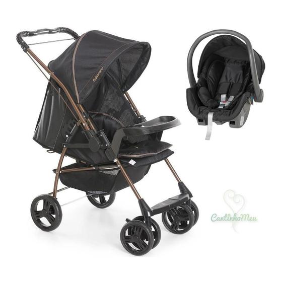 Imagem de Carrinho milano reversivel preto/cobre + bebe conforto cocoon - galzerano