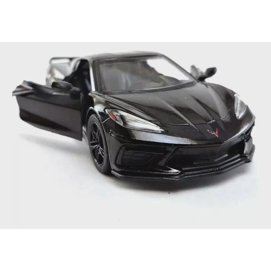 Imagem de Carrinho Miniatura Chevrolet Corvette 2021 Escala 1/36 Kinsmart (Preto)