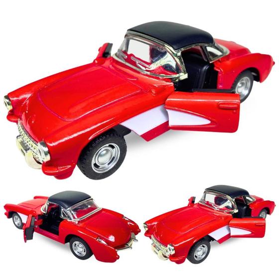 Imagem de Carrinho Miniatura Corvette 1957 Carro Metal Abre As Portas