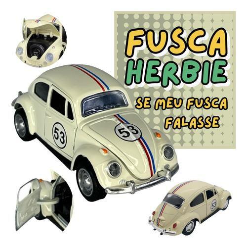 Imagem de Carrinho Miniatura Fusca Herbie 53 Volkswagen Colecionável