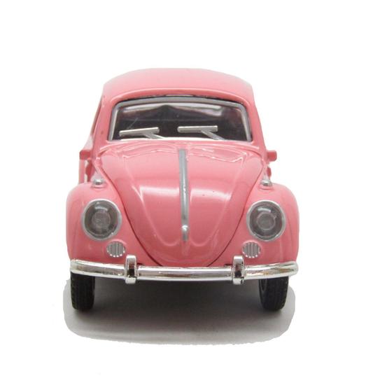 Imagem de Carrinho Miniatura Fusca Rosa Clássico Coleção Decoração